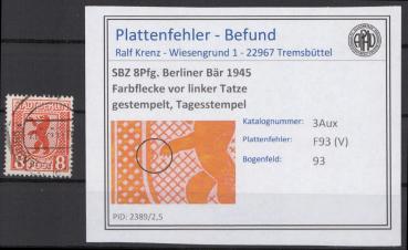 SBZ_1945_PLATTENFEHLER_Nr_3Aux_V_gestempelt_Bild1
