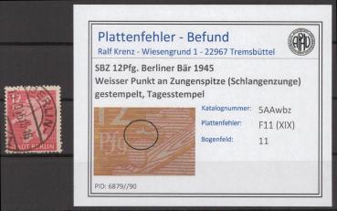 SBZ_1945_PLATTENFEHLER_Nr_5AAwbz_XIX_gestempelt_Bild1