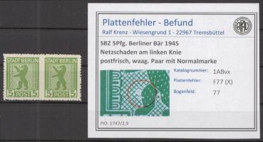 SBZ_1945_PLATTENFEHLER_Nr_1ABvx_X_postfrisch_Bild1