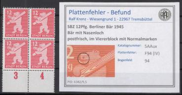 SBZ_1945_PLATTENFEHLER_Nr_5Aux_IV_postfrisch_Bild1