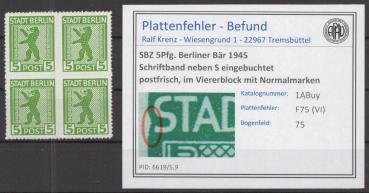 SBZ_1945_PLATTENFEHLER_Nr_1ABuy_VI_postfrisch_Bild1