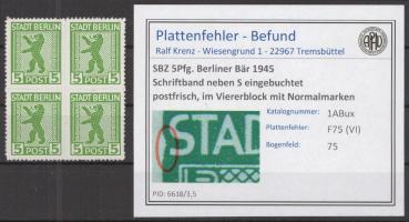 SBZ_1945_PLATTENFEHLER_Nr_1ABux_VI_postfrisch_Bild1
