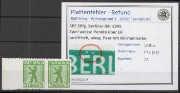 SBZ_1945_PLATTENFEHLER_Nr_1ABux_XX_postfrisch_Bild1
