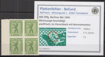 SBZ_1945_PLATTENFEHLER_Nr_1ABvx_XVII_postfrisch_Bild1