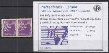 SBZ_1945_PLATTENFEHLER_Nr_2Awbzt_XVII_postfrisch_Bild1