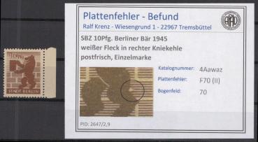 SBZ_1945_PLATTENFEHLER_Nr_4Awaz_II_postfrisch_Bild1