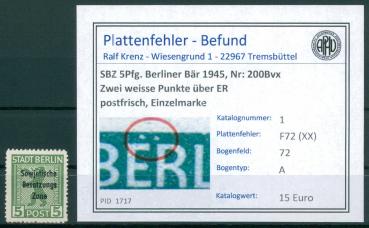 SBZ_1948_PLATTENFEHLER_Nr_200Bvx_F72_(XX)_postfrisch_Bild1
