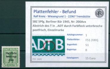 SBZ_1948_PLATTENFEHLER_Nr_200Avx_F51_(XXII)_postfrisch_Bild1