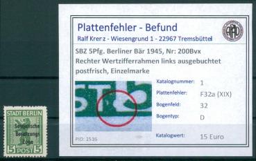 SBZ_1948_PLATTENFEHLER_Nr_200Bvx_F32a_(XIX)_postfrisch_Bild1