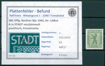 SBZ_1945_PLATTENFEHLER_Nr_1ABvx_F63(VIII)_postfrisch_Bild1