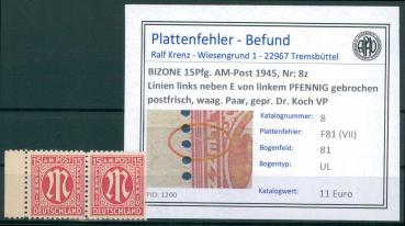 BIZONE_1945_PLATTENFEHLER_Nr_8z_F81(VII)_postfrisch_Bild1