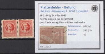 SBZ_1945_PLATTENFEHLER_Nr_97AYz1_IX_postfrisch_Bild1