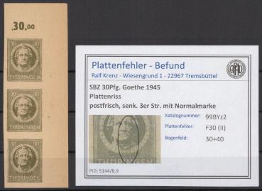 SBZ_1945_PLATTENFEHLER_Nr_99BYz2_II_postfrisch_Bild1