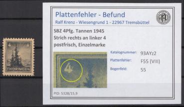 SBZ_1945_PLATTENFEHLER_Nr_93AYz2_VIII_postfrisch_Bild1