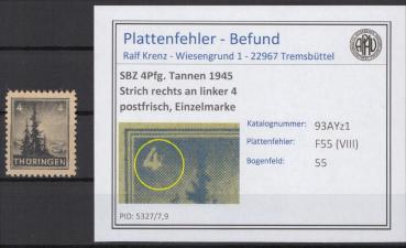 SBZ_1945_PLATTENFEHLER_Nr_93AYz1_VIII_postfrisch_Bild1
