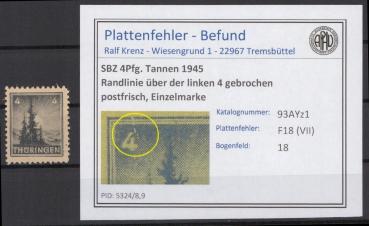 SBZ_1945_PLATTENFEHLER_Nr_93AYz1_VII_postfrisch_Bild1