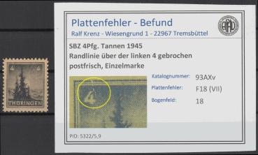 SBZ_1945_PLATTENFEHLER_Nr_93AXv_VII_postfrisch_Bild1