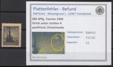 SBZ_1945_PLATTENFEHLER_Nr_93AYz2_II_postfrisch_Bild1