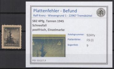 SBZ_1945_PLATTENFEHLER_Nr_93AYy_I_postfrisch_Bild1