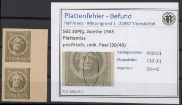 SBZ_1945_PLATTENFEHLER_Nr_99BYz1_II_postfrisch_Bild1