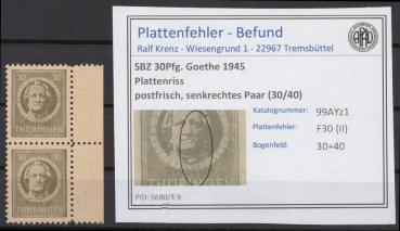 SBZ_1945_PLATTENFEHLER_Nr_99AYz1_II_postfrisch_Bild1