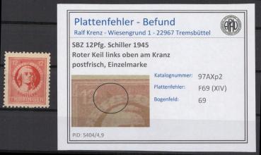 SBZ_1945_PLATTENFEHLER_Nr_97AXp2_XIV_postfrisch_Bild1