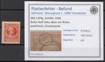 SBZ_1945_PLATTENFEHLER_Nr_97AXp1_XIV_postfrisch_Bild1