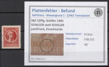 SBZ_1945_PLATTENFEHLER_Nr_97AXx_III_postfrisch_Bild1