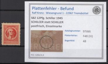 SBZ_1945_PLATTENFEHLER_Nr_97AXt_III_postfrisch_Bild1