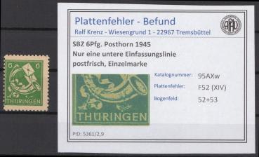SBZ_1945_PLATTENFEHLER_Nr_95AXw_XIV_postfrisch_Bild1