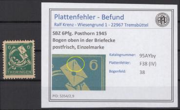 SBZ_1945_PLATTENFEHLER_Nr_95AYby_IV_postfrisch_Bild1
