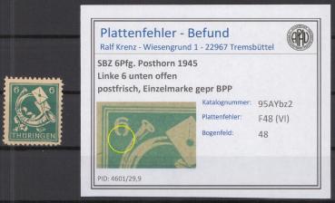 SBZ_1945_PLATTENFEHLER_Nr_95AYbz2_VI_postfrisch_Bild1