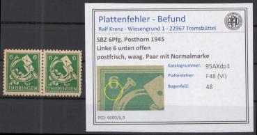 SBZ_1945_PLATTENFEHLER_Nr_95AXdp1_VI_postfrisch_Bild1