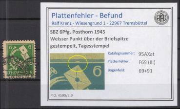 SBZ_1945_PLATTENFEHLER_Nr_95AXat_III_gestempelt_Bild1