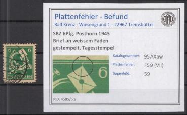 SBZ_1945_PLATTENFEHLER_Nr_95AXaw_VII_gestempelt_Bild1