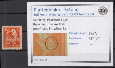SBZ_1945_PLATTENFEHLER_Nr_96AYy_VII_postfrisch_Bild1