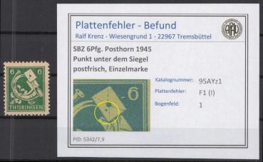 SBZ_1945_PLATTENFEHLER_Nr_95AYz1_I_postfrisch_Bild1
