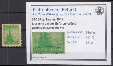 SBZ_1945_PLATTENFEHLER_Nr_94AXw_I_postfrisch_Bild1