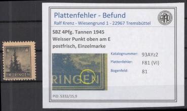 SBZ_1945_PLATTENFEHLER_Nr_93AYz2_VI_postfrisch_Bild1