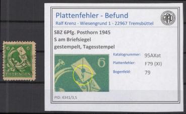 SBZ_1945_PLATTENFEHLER_Nr_95AXat_XI_postfrisch_Bild1