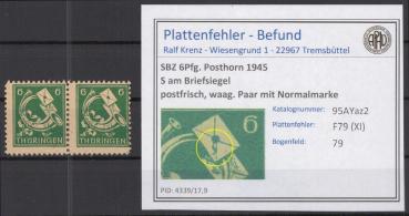 SBZ_1945_PLATTENFEHLER_Nr_95AYaz2_XI_postfrisch_Bild1
