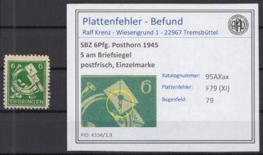 SBZ_1945_PLATTENFEHLER_Nr_95AXax_XI_postfrisch_Bild1