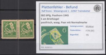 SBZ_1945_PLATTENFEHLER_Nr_95AXat_XI_postfrisch_Bild1