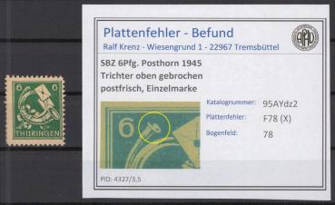 SBZ_1945_PLATTENFEHLER_Nr_95AYdz2_X_postfrisch_Bild1