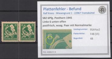SBZ_1945_PLATTENFEHLER_Nr_95AYaz2_VI_postfrisch_Bild1