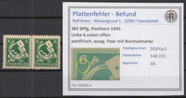 SBZ_1945_PLATTENFEHLER_Nr_95AYaz1_VI_postfrisch_Bild1