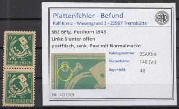 SBZ_1945_PLATTENFEHLER_Nr_95AXbu_VI_postfrisch_Bild1