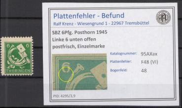 SBZ_1945_PLATTENFEHLER_Nr_95AXax_VI_postfrisch_Bild1