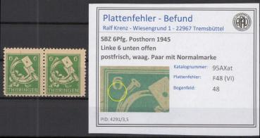 SBZ_1945_PLATTENFEHLER_Nr_95AXat_VI_postfrisch_Bild1