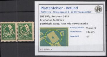 SBZ_1945_PLATTENFEHLER_Nr_95AYaz1_V_postfrisch_Bild1